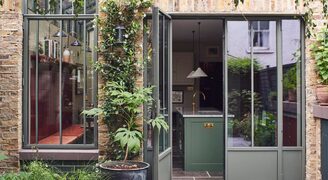 botanical garden inspired extension with steel framed glazing