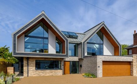 a contemporary new build home with a bespoke glazing package