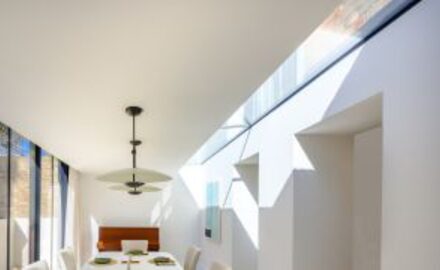 a frameless rooflight over an extension in London
