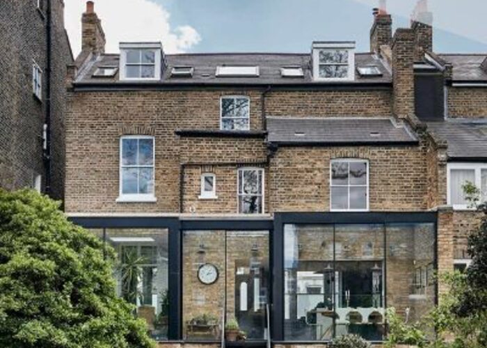 London terraced house with modern glass box extension