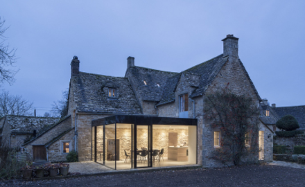 glass extension to listed home